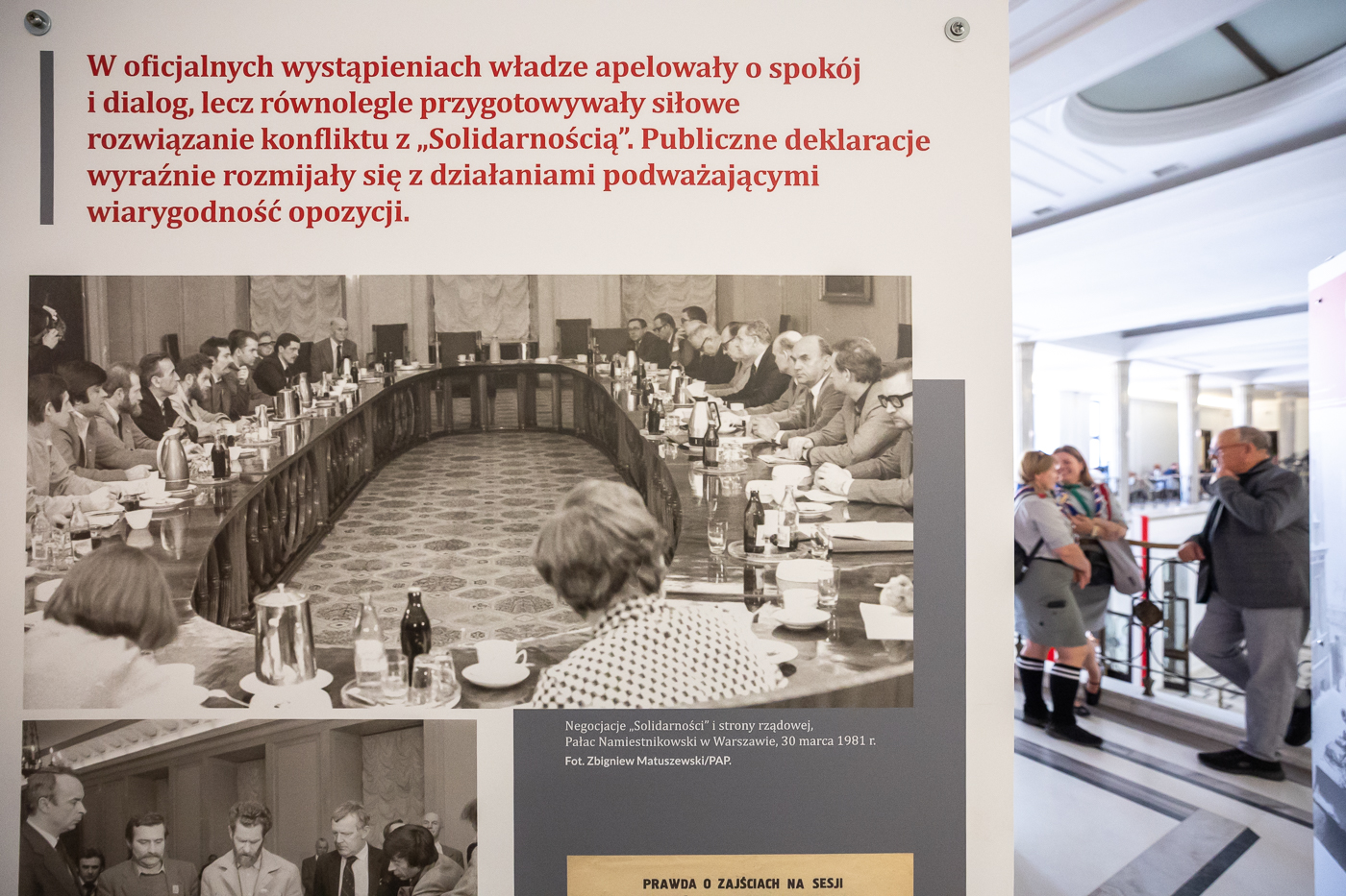 Fragment planszy wystawy Kryzys Bydgoski 1981 w Sejmie RP